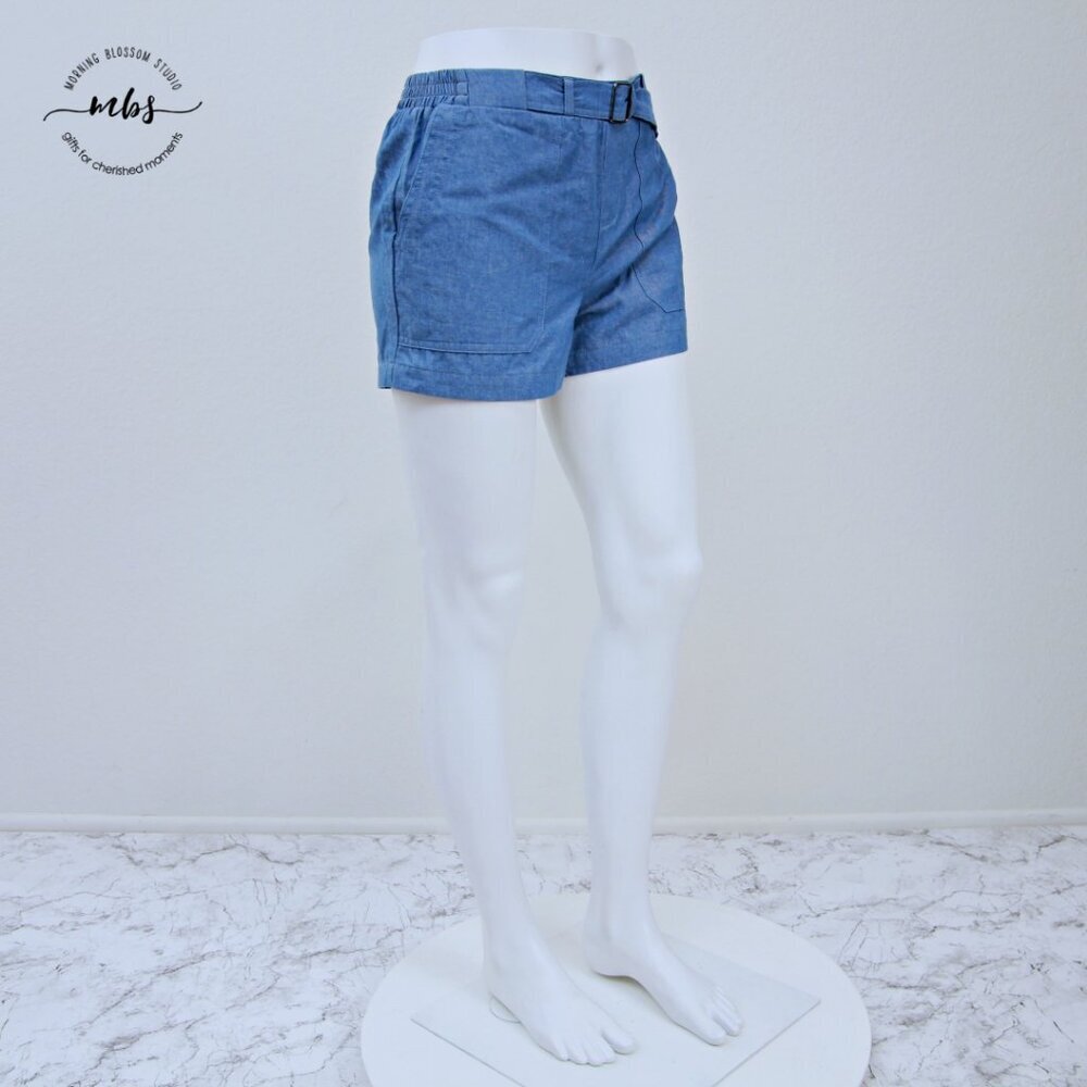 NWT Korye Buckle Belt Casual Shorts Blue Women‎ S